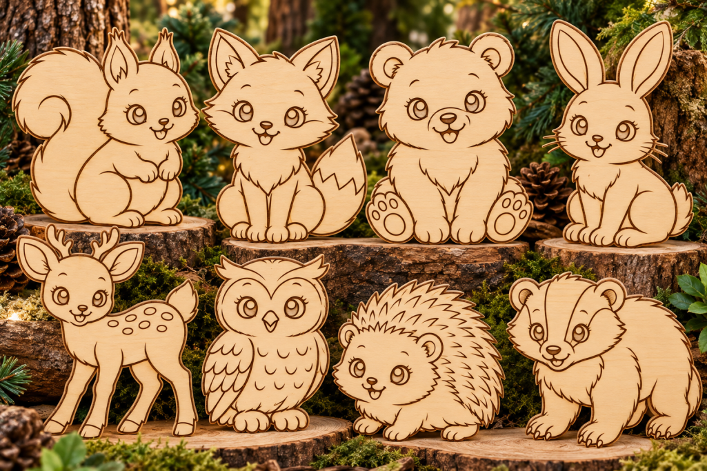 Woodland Critters Laser Cutouts